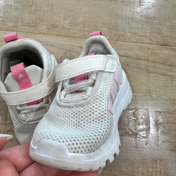 Adidas baby girl Tr23 walker tennis shoes sneakers pink white stripe - Picture 7 of 12